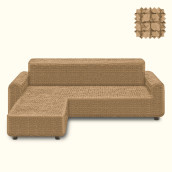 Чехол на угловой диван (левый угол) оттоманка Dolley цвет: песочный (240 см)