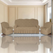 Комплект чехлов на диван и два кресла Godfrey цвет: бежевый (185 см, 50 см - 2 шт)