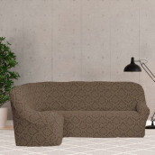 Комплект чехлов на угловой диван и кресло Merrill цвет: светло-коричневый (300 см, 50 см)