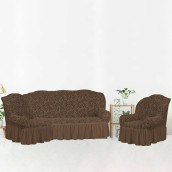 Комплект чехлов на угловой диван и кресло Lindy цвет: светло-коричневый (300 см, 50 см)