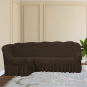 Комплект чехлов на угловой диван и кресло Dave цвет: шоколадный (300 см, 50 см)