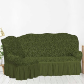 Чехол для углового дивана Paulina цвет: зеленый (300 см)