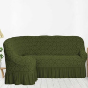 Чехол для углового дивана Juliet цвет: зеленый (300 см)