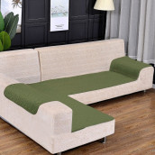 Накидка на диван с подлокотниками (левый угол) Абстракция цвет: зеленый (90х210 см, 50х70 см - 2 шт, 90х160 см)