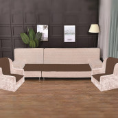 Комплект накидок на диван и два кресла Паркет цвет: коричневый (90х210 см, 90х160 см - 2 шт)