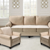 Комплект накидок на диван и два кресла Соты цвет: молочный (70х210 см, 70х150 см - 2 шт)