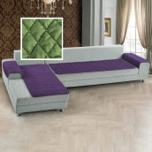 Накидка на угловой диван Ромбы цвет: зеленый (90х210 см, 90х160 см)