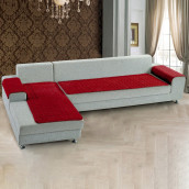 Накидка на угловой диван Соты цвет: бордовый (90х210 см, 90х160 см)