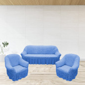 Комплект чехлов на диван и два кресла Naima цвет: синий (185 см, 50 см - 2 шт)