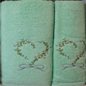 Набор из 2 полотенец Afrodita цвет: зеленый (50х90 см, 70х140 см)