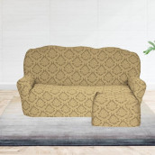 Чехол на угловой диван (правый угол) оттоманка Дарьяна цвет: светло-бежевый (240 см)