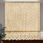 Классические шторы Citlali цвет: кремовый, коричневый (300х245 см - 1 шт)