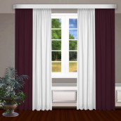 Классические шторы Bryson цвет: белый, бордовый (145х270 см - 2 шт)