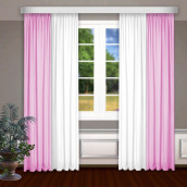 Классические шторы Bryson цвет: белый, розовый (145х270 см - 2 шт)