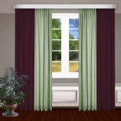 Классические шторы Bryson цвет: бордовый, фисташковый (145х270 см - 2 шт)