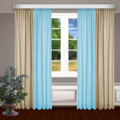 Классические шторы Bryson цвет: голубой, бежевый (145х270 см - 2 шт)