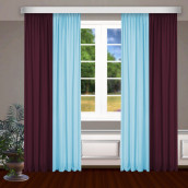 Классические шторы Bryson цвет: голубой, бордовый (145х270 см - 2 шт)