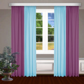 Классические шторы Bryson цвет: голубой, малиновый (145х270 см - 2 шт)