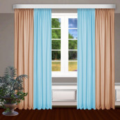 Классические шторы Bryson цвет: голубой, персик (145х270 см - 2 шт)