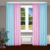 Классические шторы Bryson цвет: голубой, розовый (145х270 см - 2 шт)