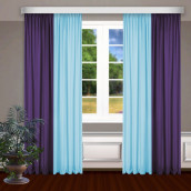 Классические шторы Bryson цвет: голубой, фиолетовый (145х270 см - 2 шт)
