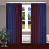 Классические шторы Bryson цвет: синий, бордовый (145х270 см - 2 шт)