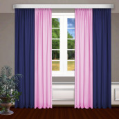 Классические шторы Bryson цвет: синий, розовый (145х270 см - 2 шт)