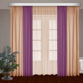 Классические шторы Bryson цвет: малиновый, персик (145х270 см - 2 шт)
