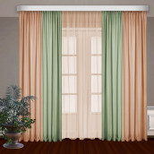 Классические шторы Bryson цвет: фисташковый, персик (145х270 см - 2 шт)