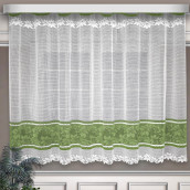 Классические шторы Delaia цвет: белый, зеленый (300х160 см - 1 шт)