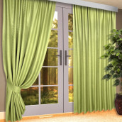 Классические шторы Cowal цвет: салатовый (160х250 см - 2 шт)