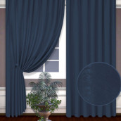 Классические шторы Edit цвет: синий (150х240 см - 2 шт)