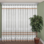 Классические шторы Madalyn цвет: белый, коричневый (300х250 см - 1 шт)