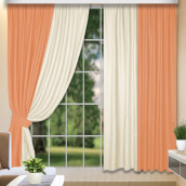 Классические шторы Saura цвет: персиковый, молочный