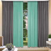 Классические шторы Cherie цвет: серый, бирюзовый (160х250 см - 2 шт)