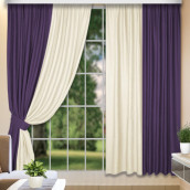 Классические шторы Johnie цвет: фиолетовый, молочный (160х250 см - 2 шт)