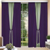 Классические шторы Oriana цвет: фиолетовый, фисташковый (210х250 см - 2 шт)