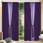 Классические шторы Diora цвет: фиолетовый, сиреневый (210х250 см - 2 шт)