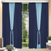 Классические шторы Monika цвет: синий, голубой (210х250 см - 2 шт)