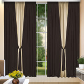 Классические шторы Eliza цвет: коричневый, бежевый (210х250 см - 2 шт)