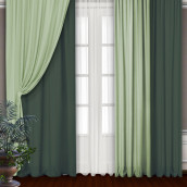 Классические шторы Sinna цвет: зеленый, фисташковый (145х270 см - 4 шт)