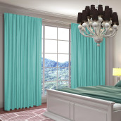 Классические шторы Karolina цвет: бирюзовый (150х250 см - 2 шт)
