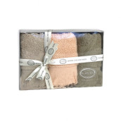 Кухонное полотенце Hitit цвет: серый, персиковый (30х50 см - 3 шт)