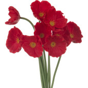 Комплект цветов Мак красный (33 см - 9 шт)