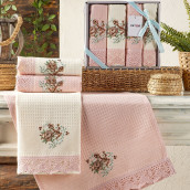 Кухонное полотенце Bertice цвет: розовый (40х60 см - 4 шт)