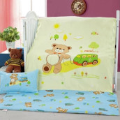Детское постельное белье Мишка с автобусом (для новорожденных)