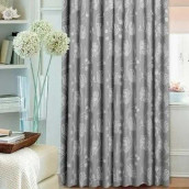 Классические шторы Kylie цвет: серый, белый (200х270 см - 1 шт)