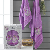Набор из 2 полотенец Papillon цвет: фиолетовый (50х90 см, 70х140 см)