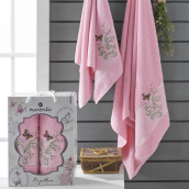 Набор из 2 полотенец Papillon цвет: розовый (50х90 см, 70х140 см)