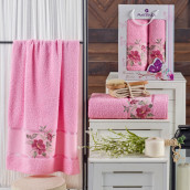 Набор из 2 полотенец Jodie цвет: розовый (50х90 см, 70х140 см)